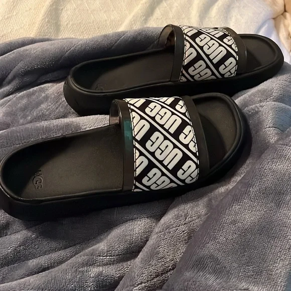 UGG Monochrome Logo Slide Sandals - Picture 1 of 6